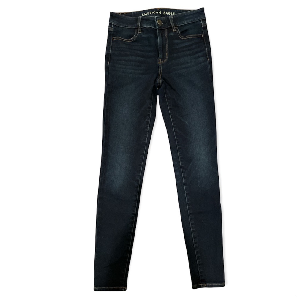 Hi-rise American eagle super stretch dark jegging